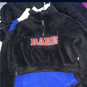 SHEIN BABE FUZZY CROPPED SWEATSHIRT- XS - Barely Worn With No Defects